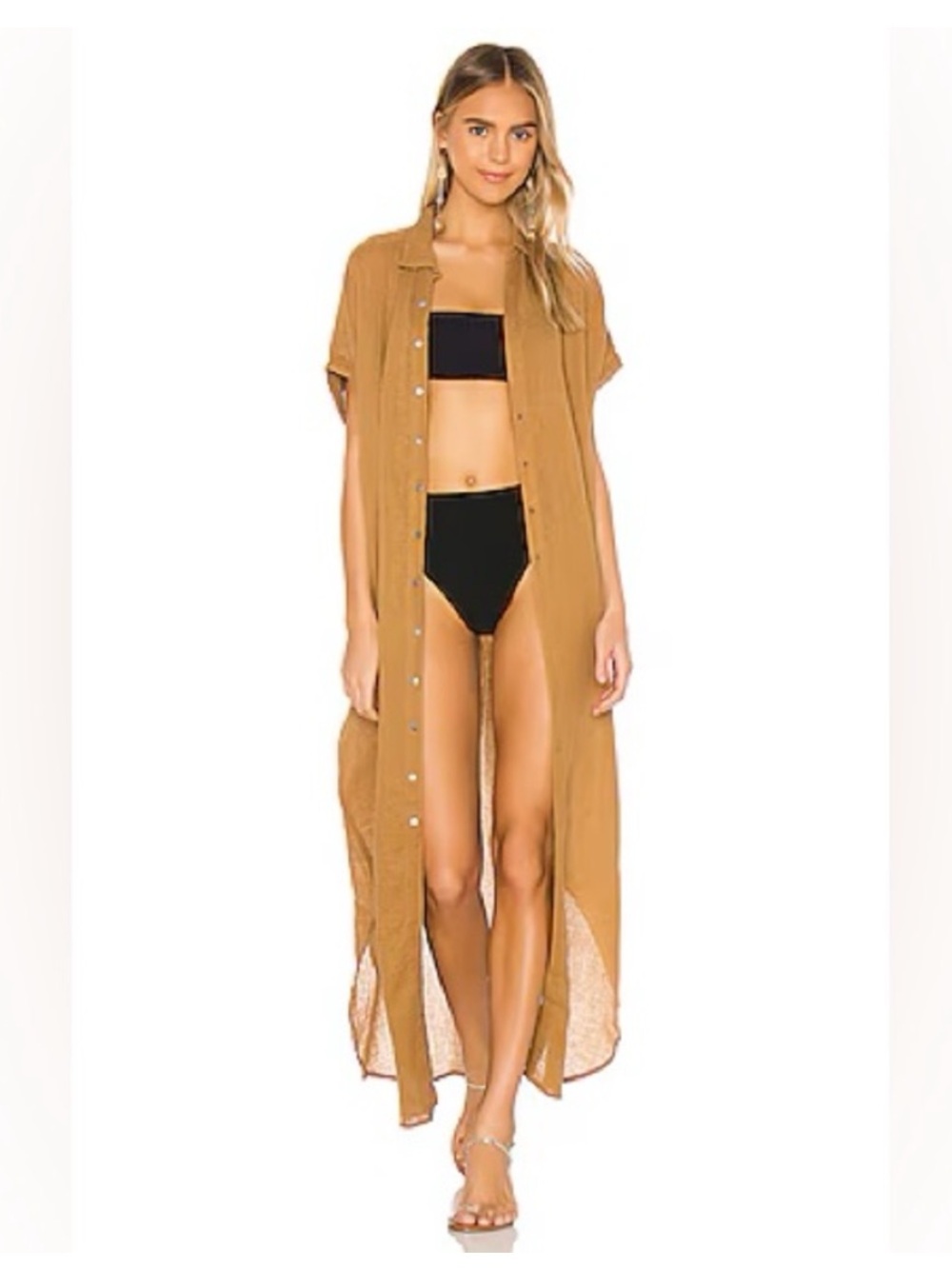 ACACIA OAHU Beach Cotton Gauze Duster / S